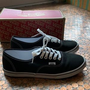 Black Low Profile Vans, womens size 9.5
